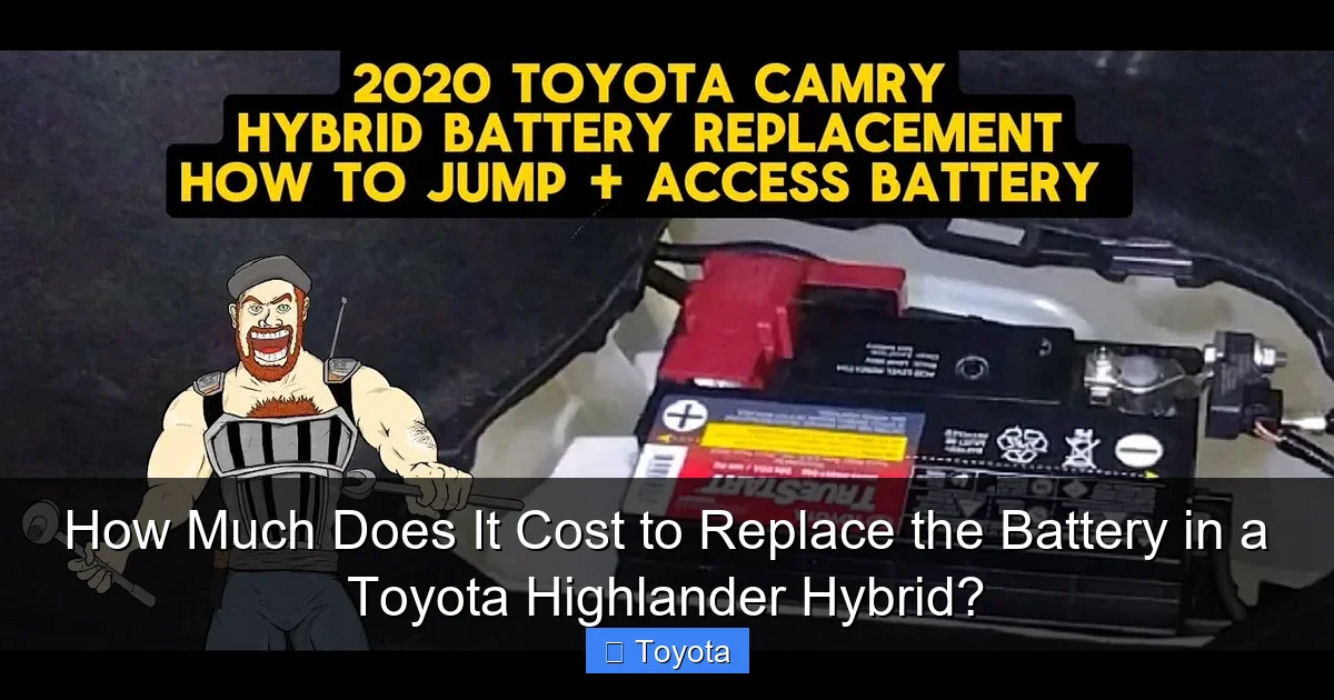 How Much Does It Cost to Replace the Battery in a Toyota Highlander Hybrid?