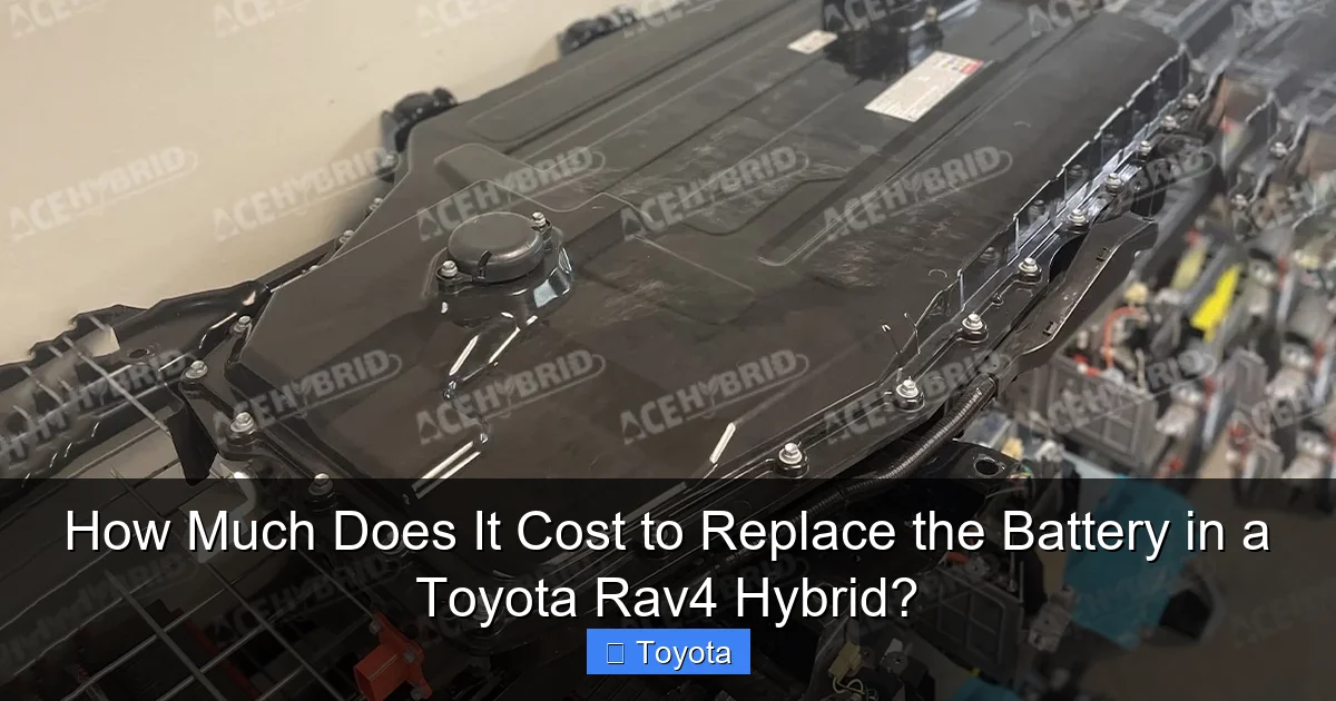 How Much Does It Cost to Replace the Battery in a Toyota Rav4 Hybrid?