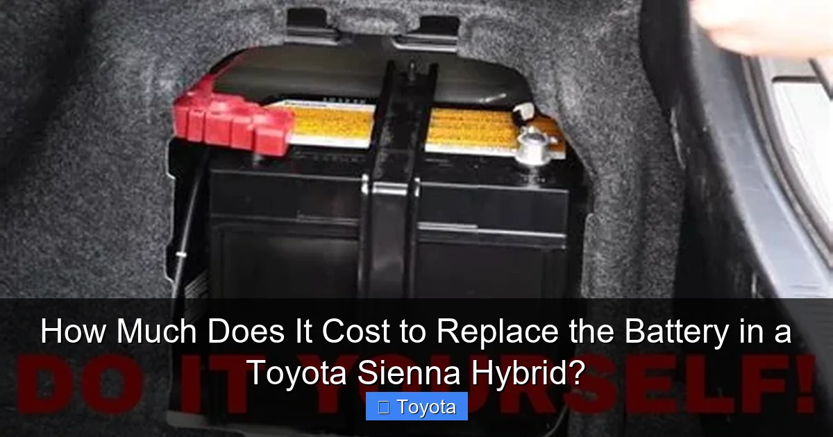 How Much Does It Cost to Replace the Battery in a Toyota Sienna Hybrid?