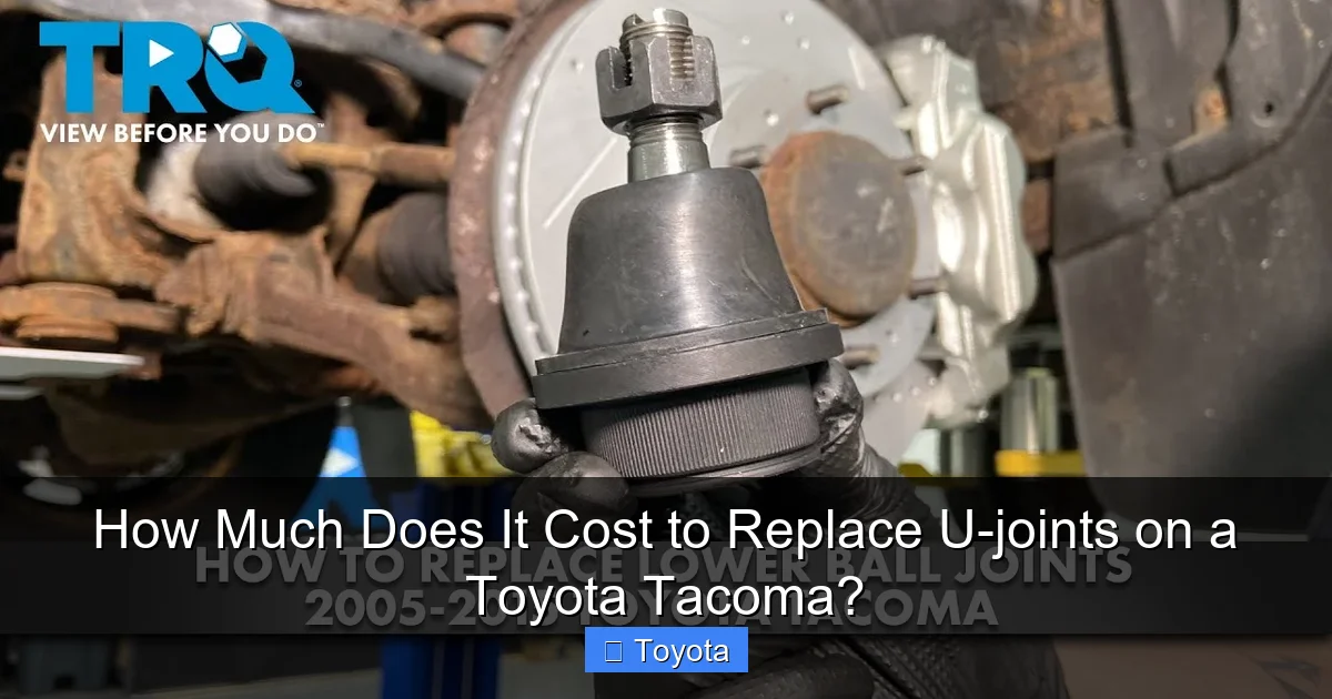 How Much Does It Cost to Replace U-joints on a Toyota Tacoma?