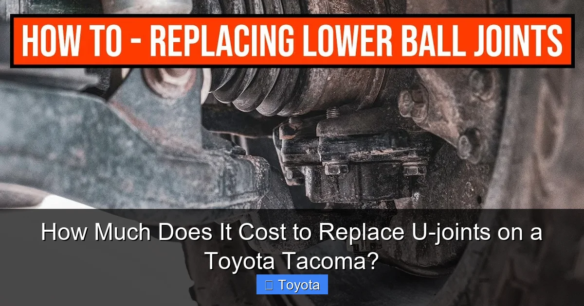 How Much Does It Cost to Replace U-joints on a Toyota Tacoma?