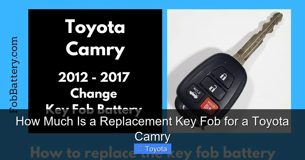 How Much Is a Replacement Key Fob for a Toyota Camry
