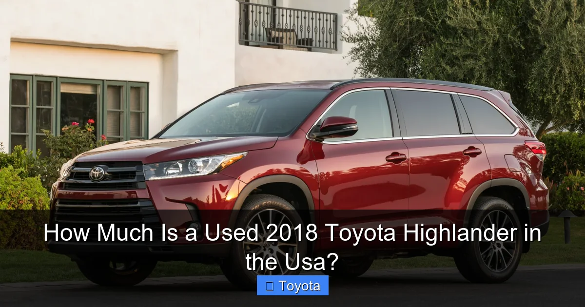 How Much Is a Used 2018 Toyota Highlander in the Usa?