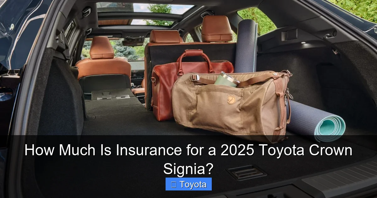 How Much Is Insurance for a 2025 Toyota Crown Signia?
