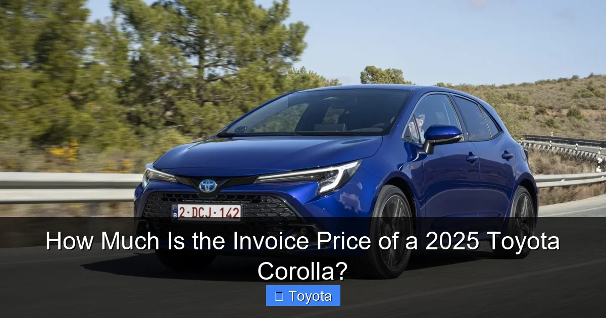 How Much Is the Invoice Price of a 2025 Toyota Corolla?