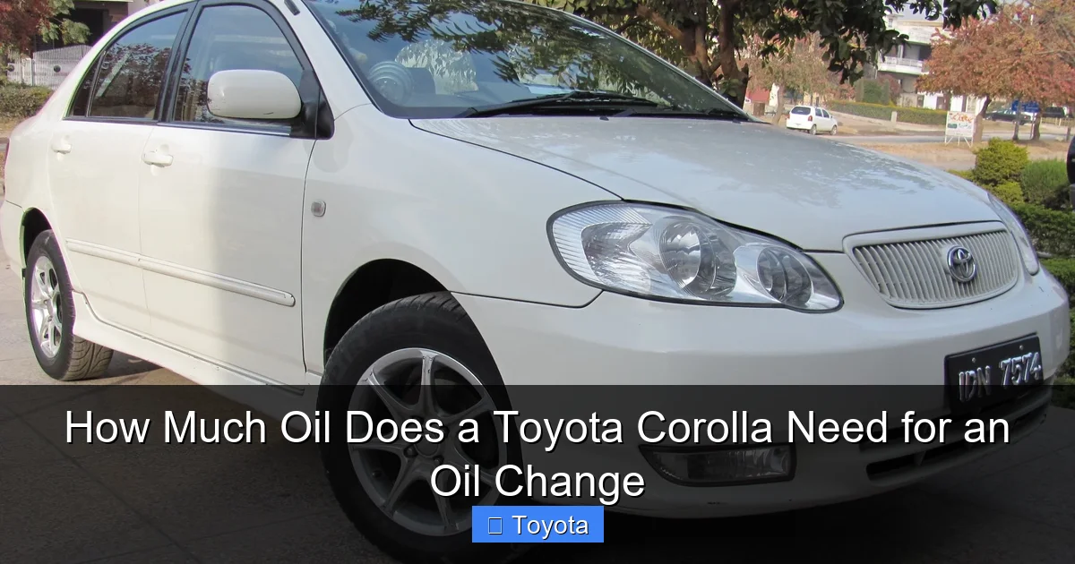 How Much Oil Does a Toyota Corolla Need for an Oil Change