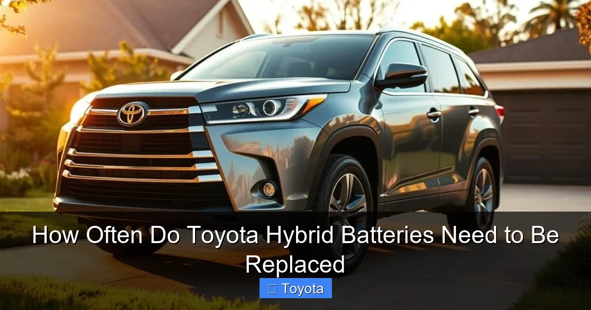 How Often Do Toyota Hybrid Batteries Need to Be Replaced