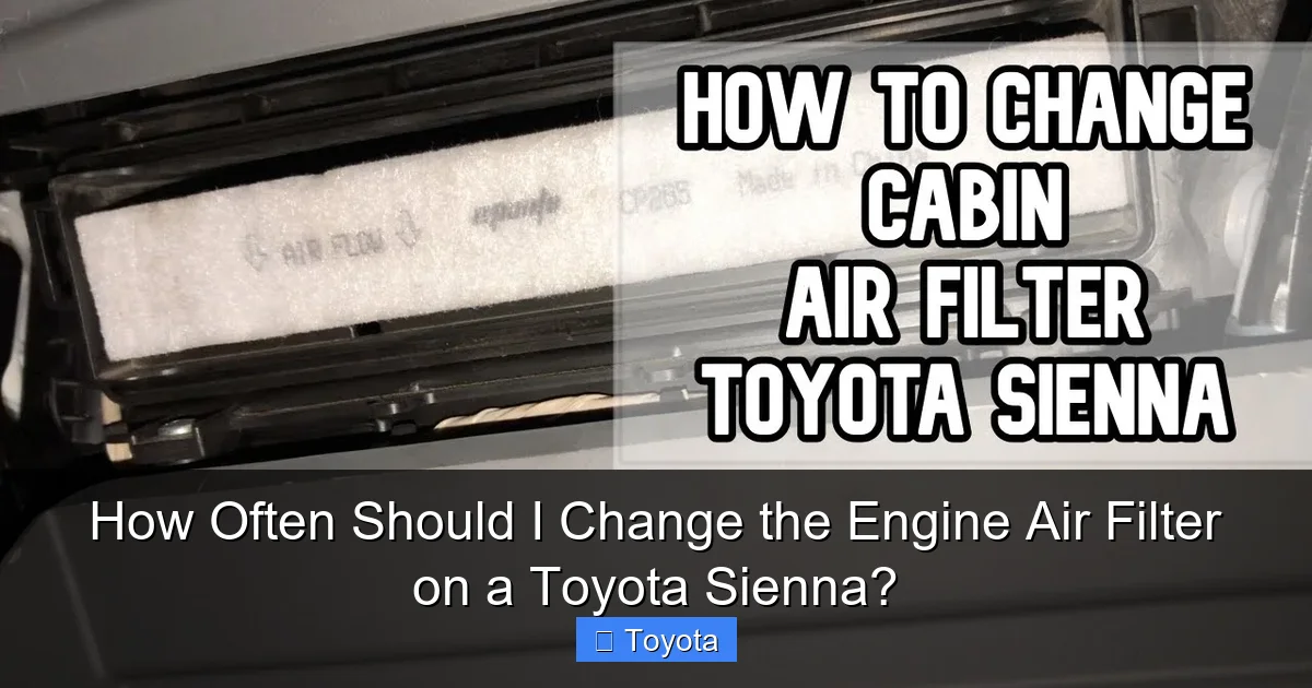 How Often Should I Change the Engine Air Filter on a Toyota Sienna?