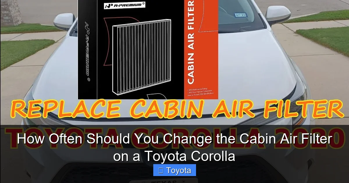 How Often Should You Change the Cabin Air Filter on a Toyota Corolla