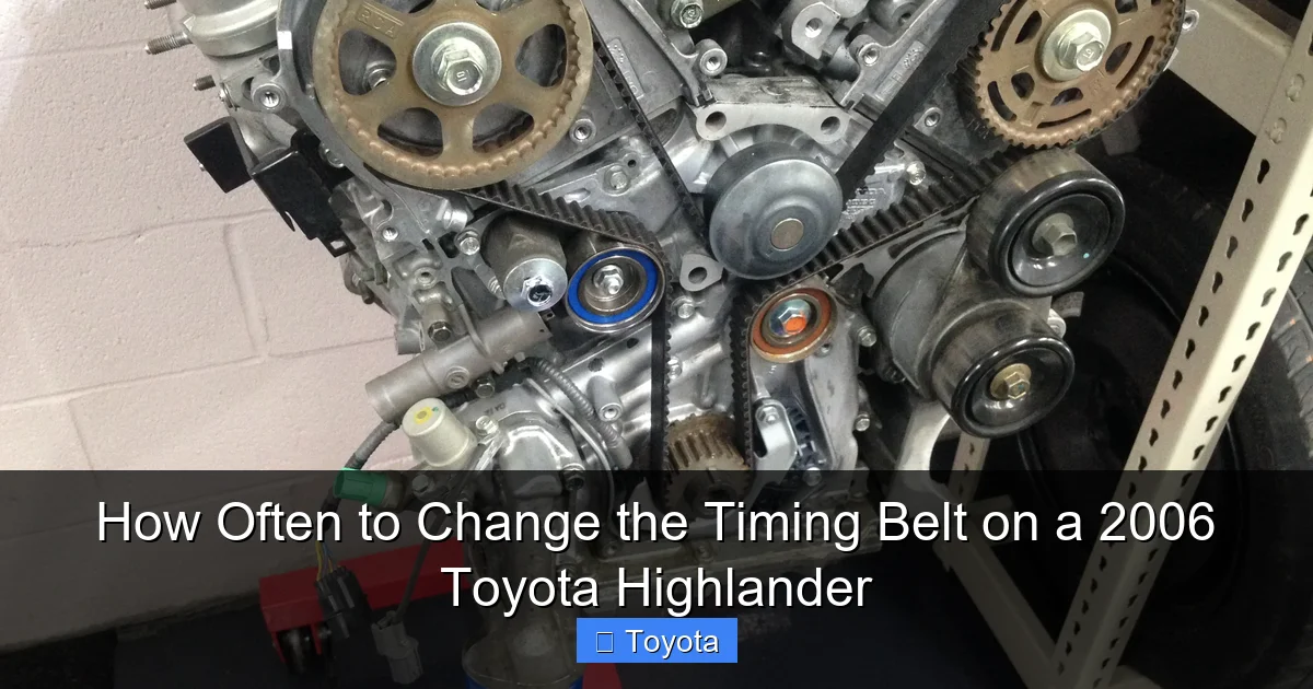 How Often to Change the Timing Belt on a 2006 Toyota Highlander