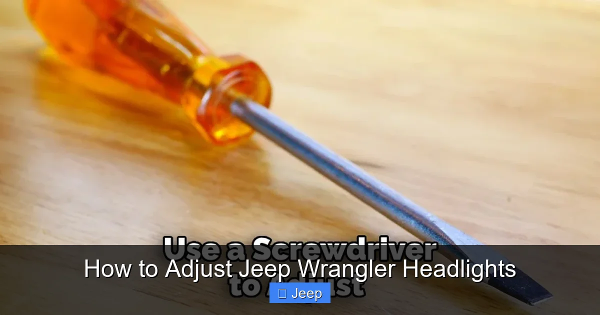 How to Adjust Jeep Wrangler Headlights