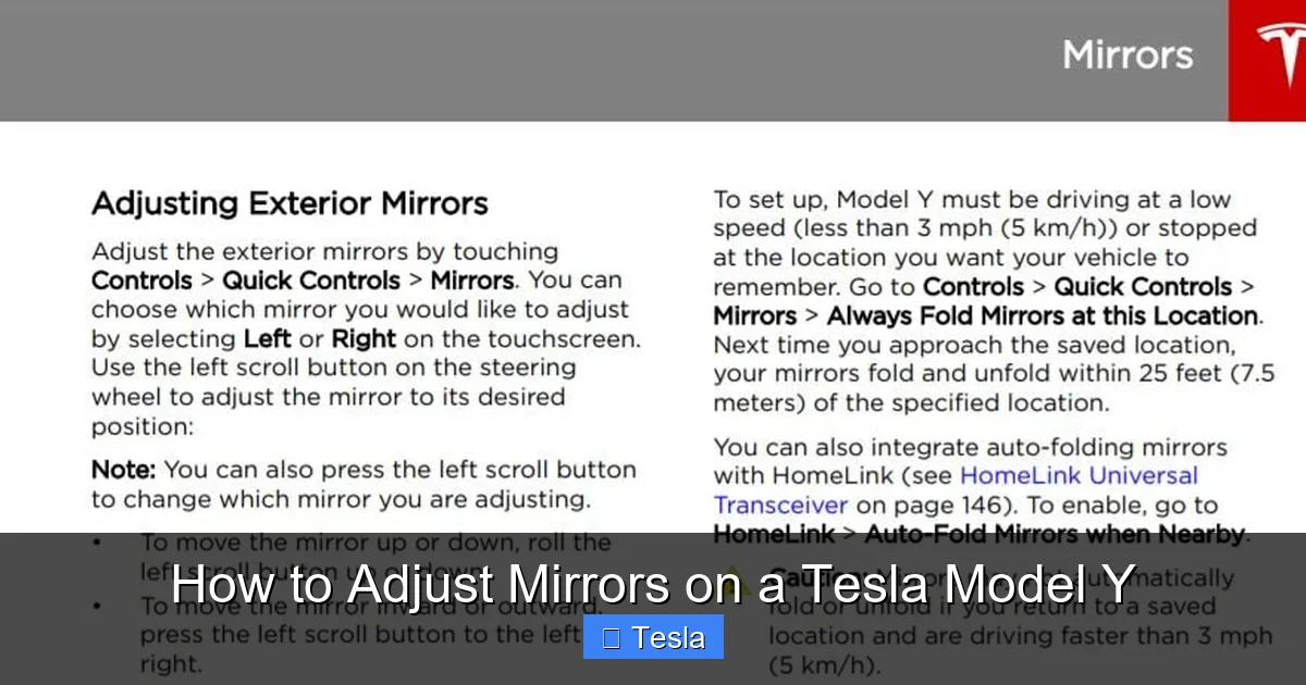 How to Adjust Mirrors on a Tesla Model Y