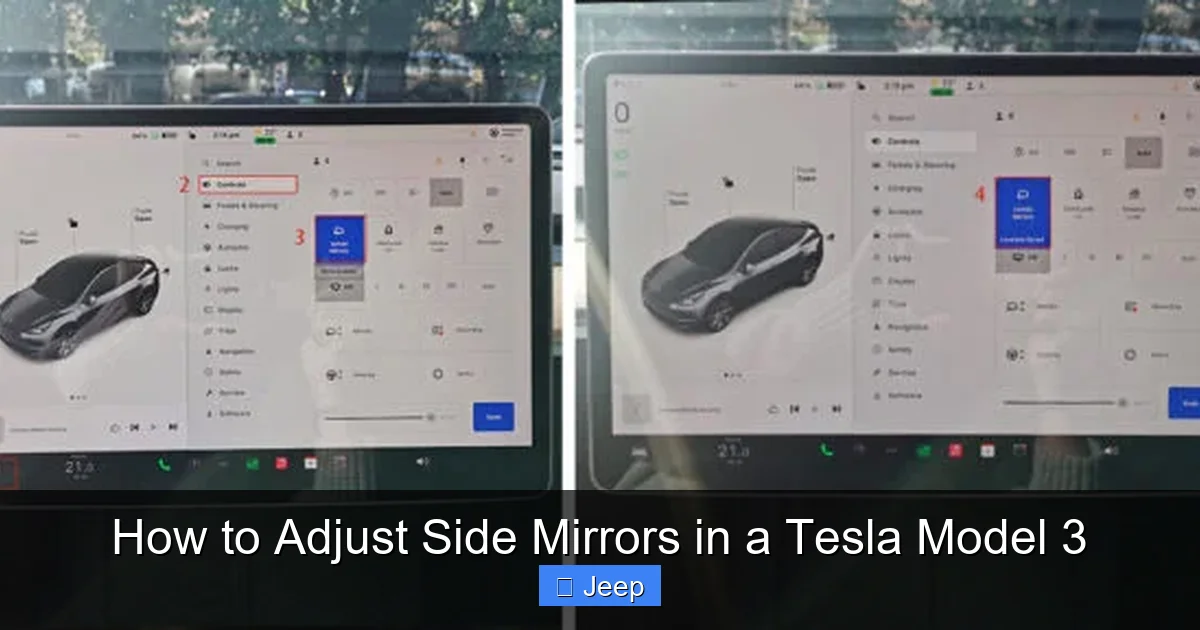 How to Adjust Side Mirrors in a Tesla Model 3