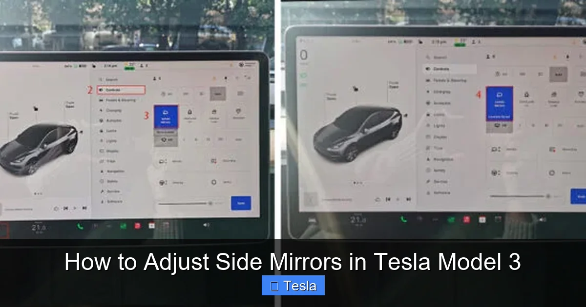 How to Adjust Side Mirrors in Tesla Model 3