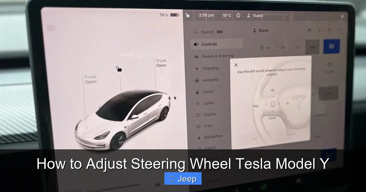 How to Adjust Steering Wheel Tesla Model Y