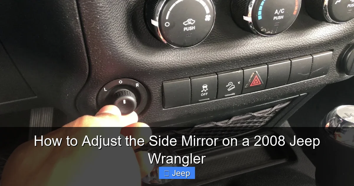 How to Adjust the Side Mirror on a 2008 Jeep Wrangler