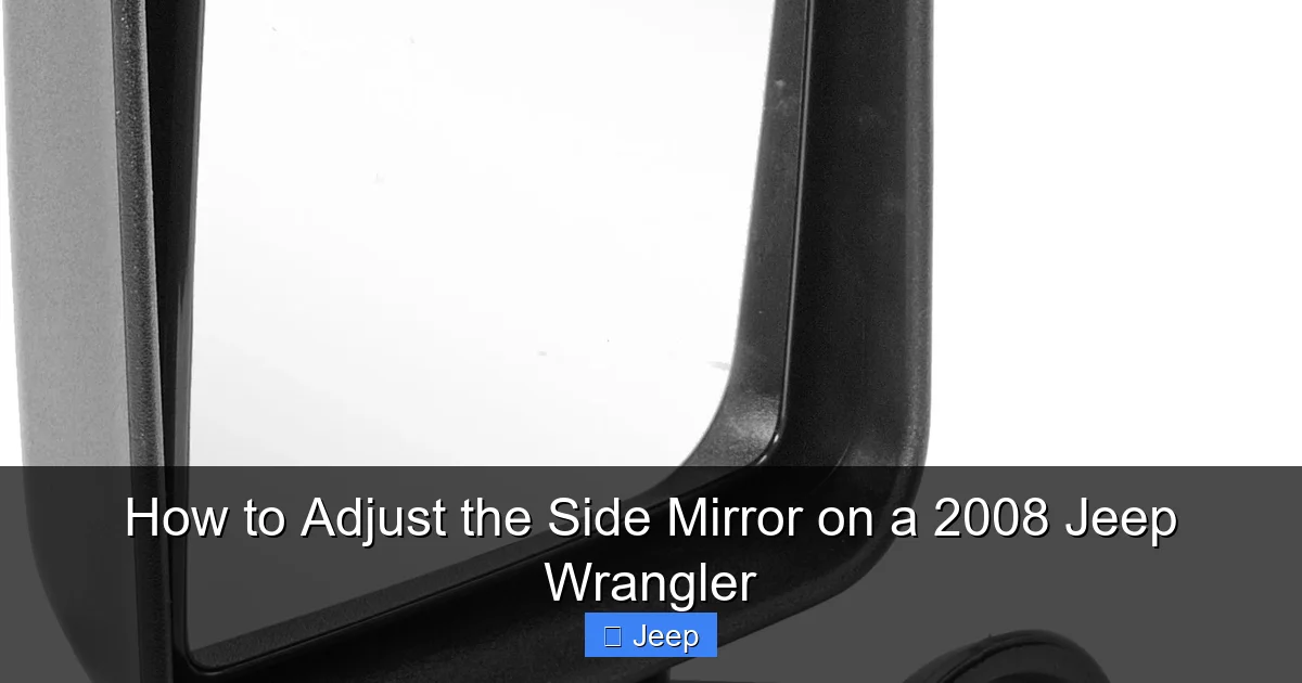 How to Adjust the Side Mirror on a 2008 Jeep Wrangler