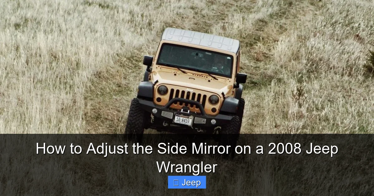 How to Adjust the Side Mirror on a 2008 Jeep Wrangler