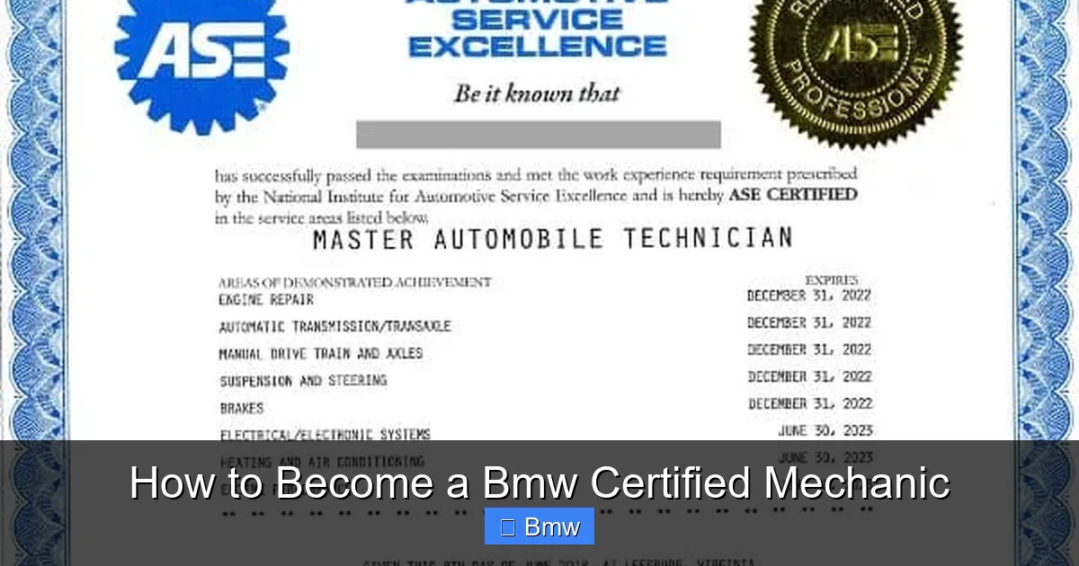 How to Become a Bmw Certified Mechanic