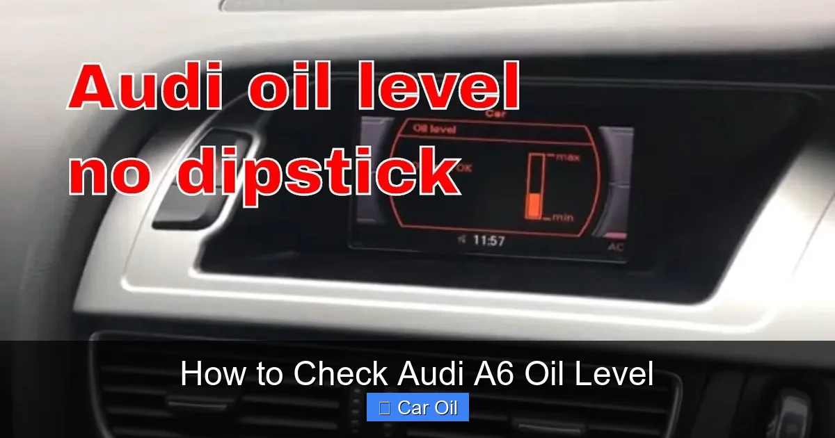 How to Check Audi A6 Oil Level
