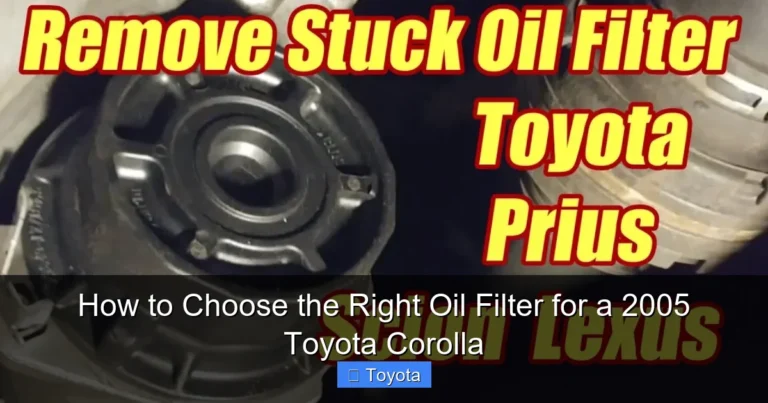 How to Choose the Right Oil Filter for a 2005 Toyota Corolla