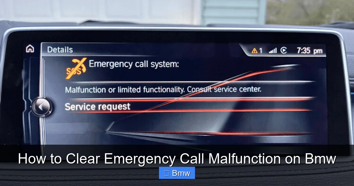 How to Clear Emergency Call Malfunction on Bmw