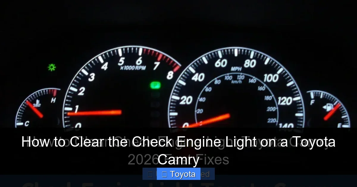 How to Clear the Check Engine Light on a Toyota Camry