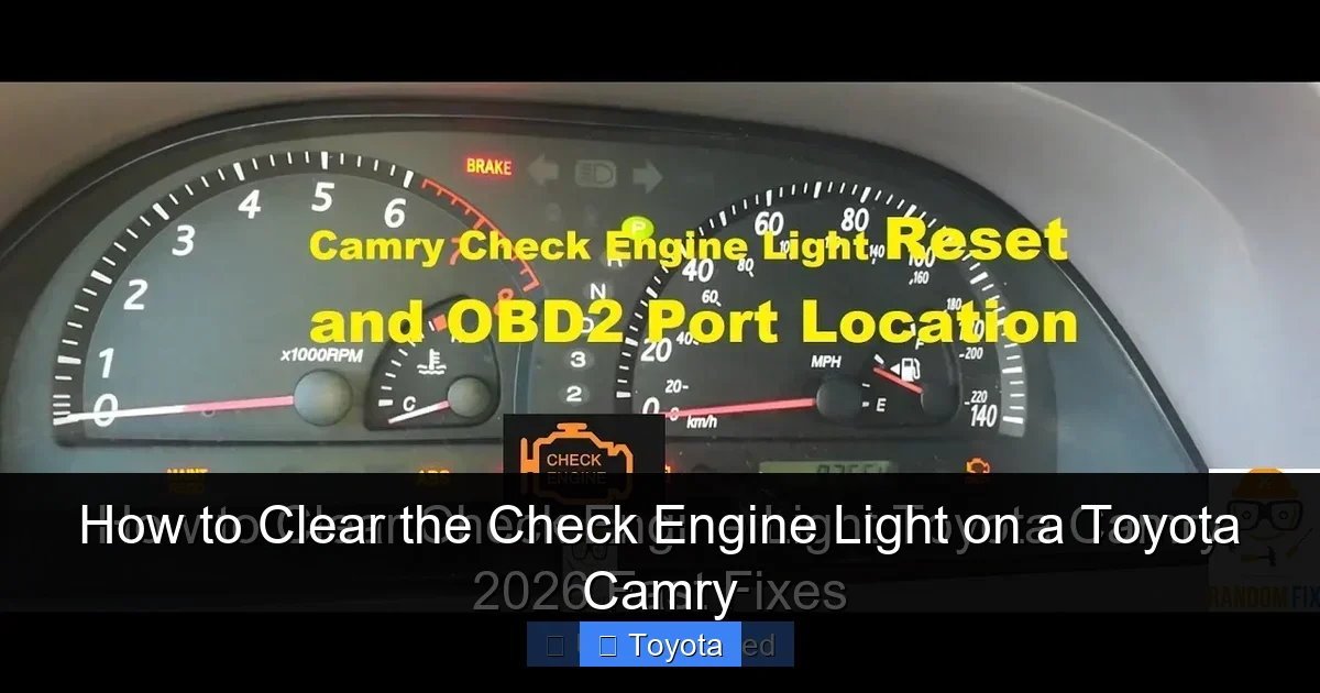 How to Clear the Check Engine Light on a Toyota Camry