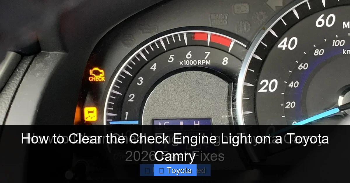 How to Clear the Check Engine Light on a Toyota Camry