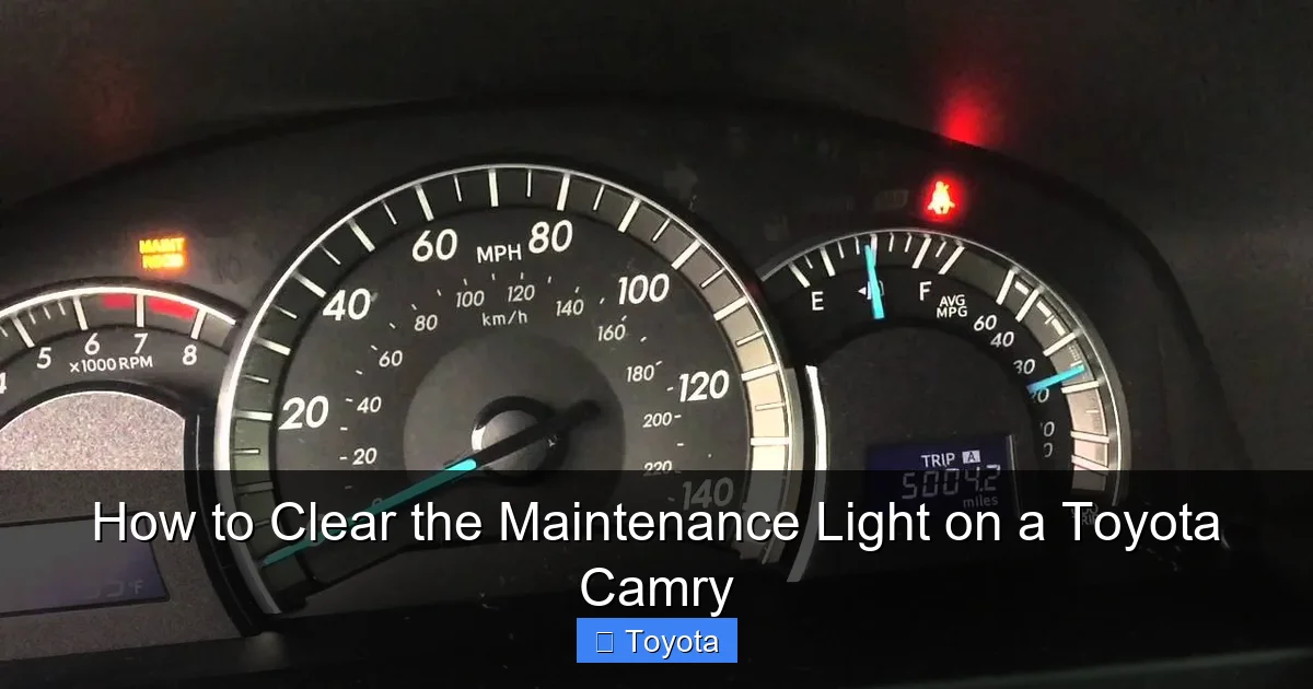 How to Clear the Maintenance Light on a Toyota Camry