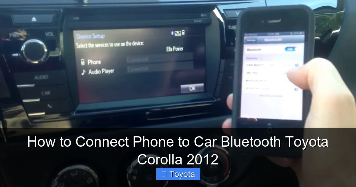 How to Connect Phone to Car Bluetooth Toyota Corolla 2012