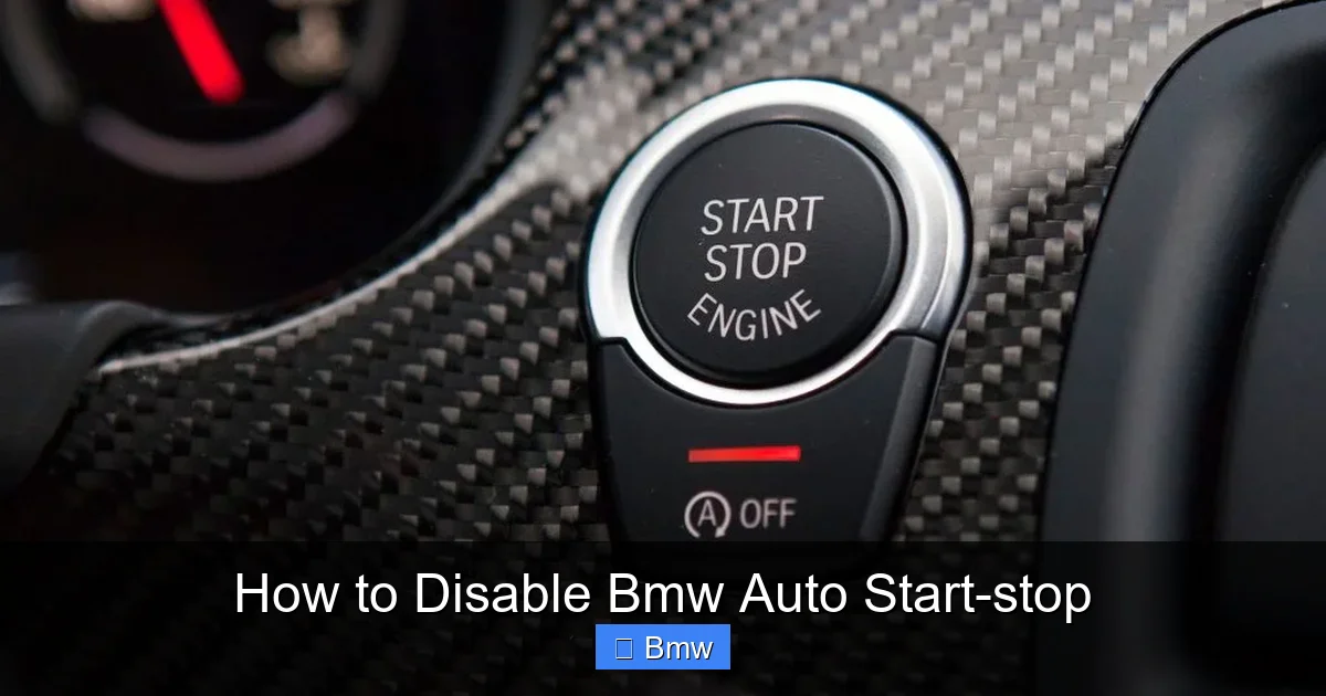 How to Disable Bmw Auto Start-stop