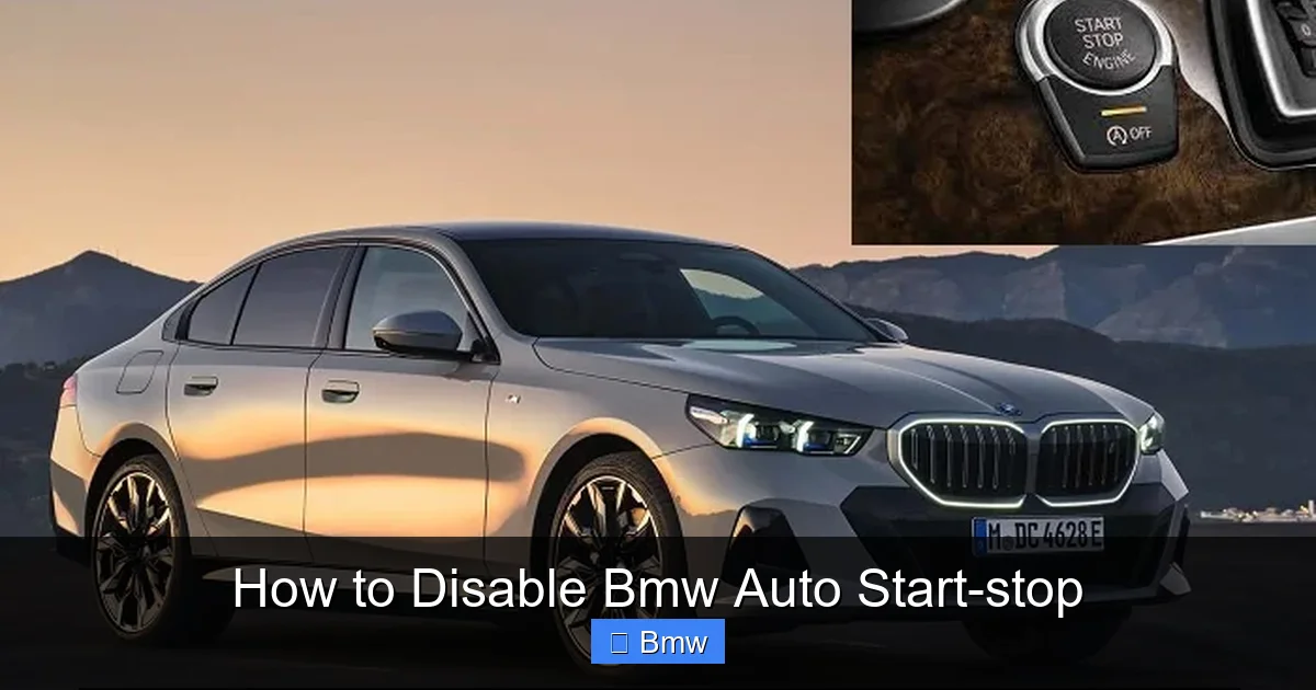 How to Disable Bmw Auto Start-stop