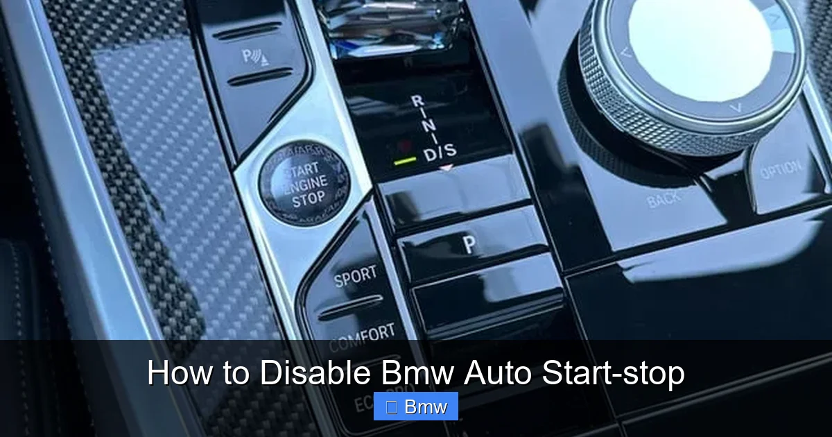 How to Disable Bmw Auto Start-stop