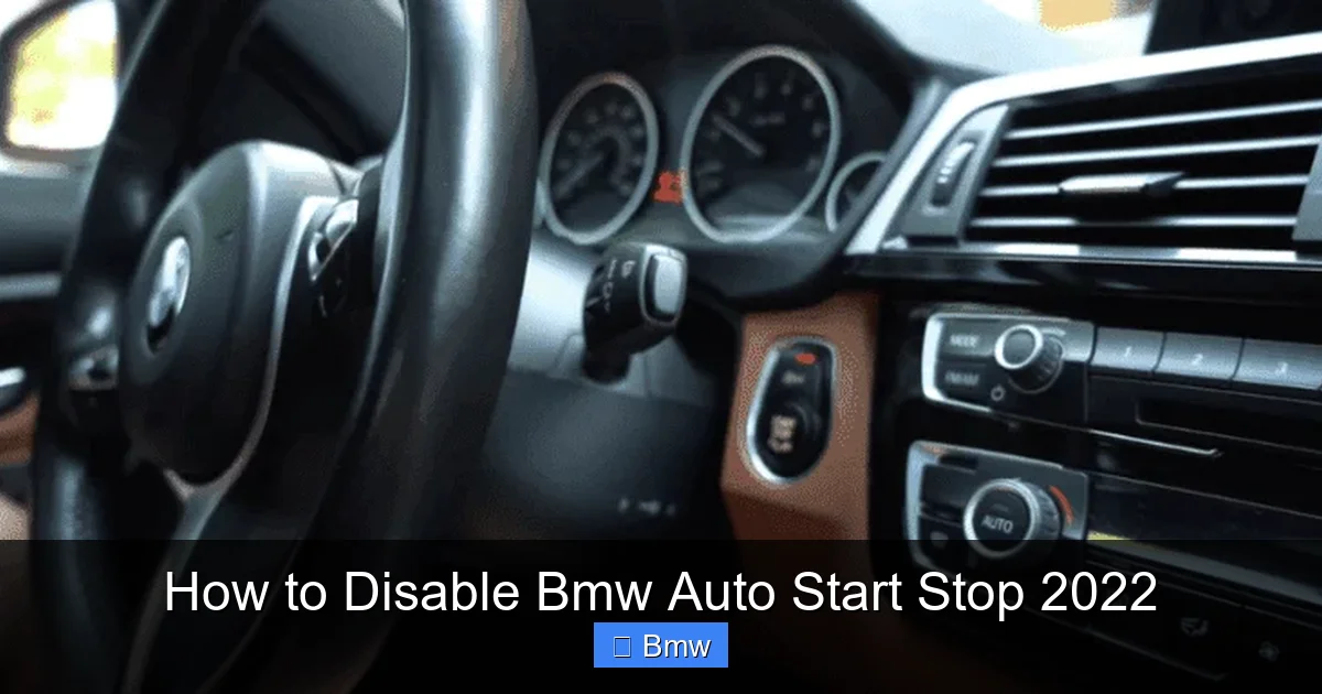 How to Disable Bmw Auto Start Stop 2022