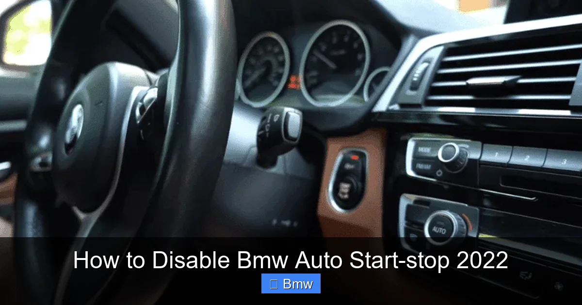 How to Disable Bmw Auto Start-stop 2022