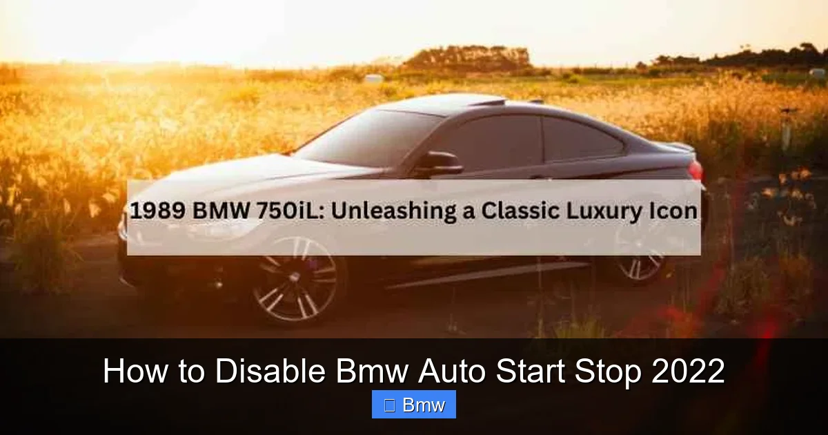 How to Disable Bmw Auto Start Stop 2022
