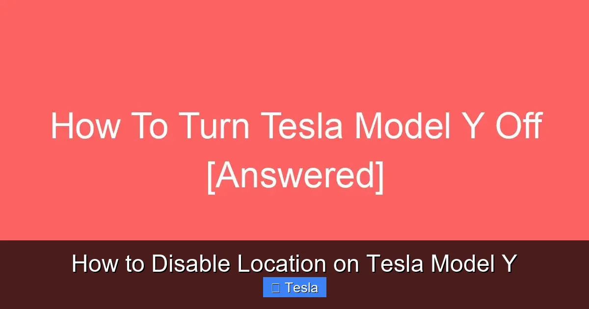 How to Disable Location on Tesla Model Y