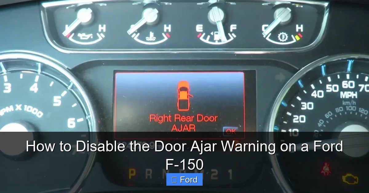 How to Disable the Door Ajar Warning on a Ford F-150