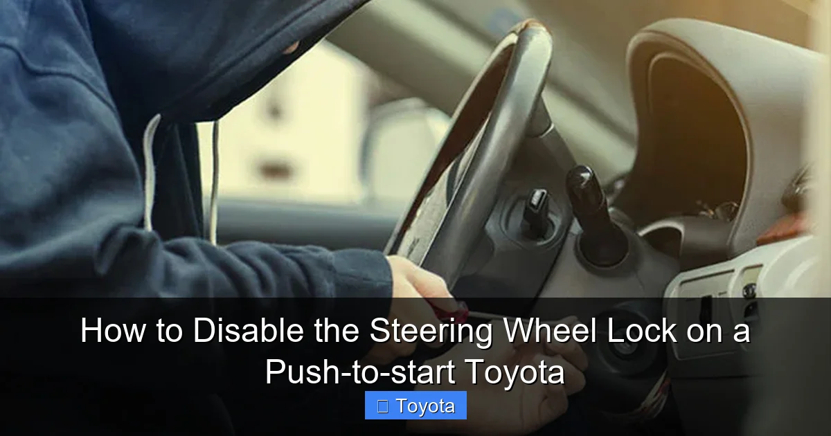 How to Disable the Steering Wheel Lock on a Push-to-start Toyota