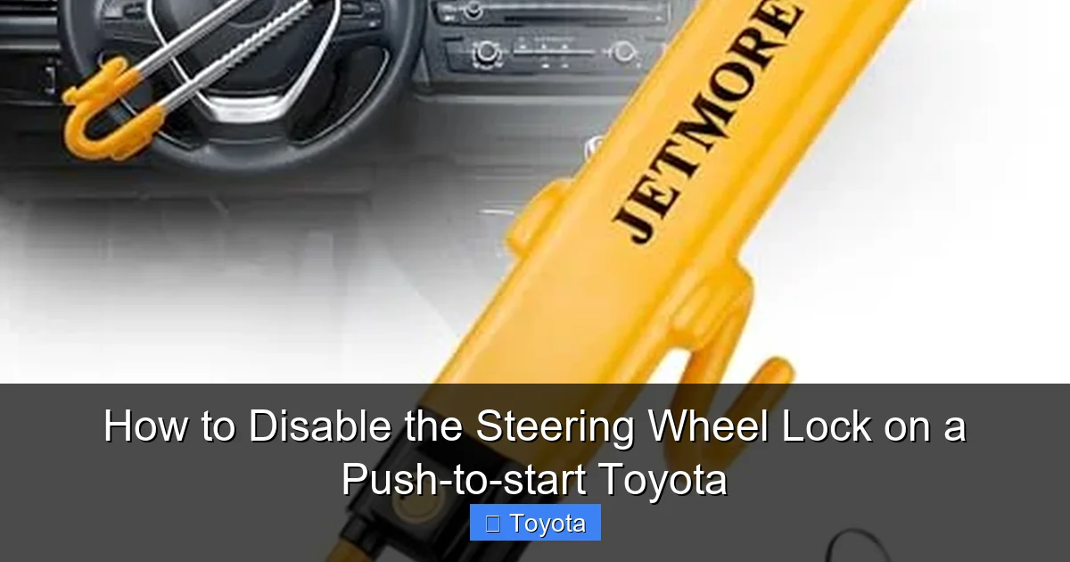 How to Disable the Steering Wheel Lock on a Push-to-start Toyota