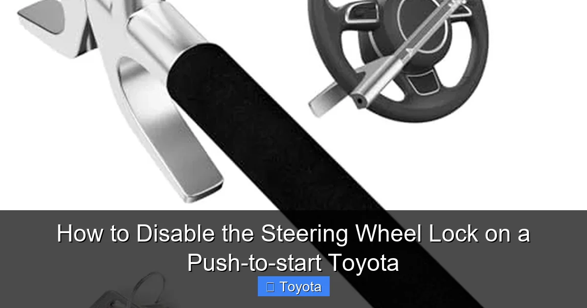 How to Disable the Steering Wheel Lock on a Push-to-start Toyota