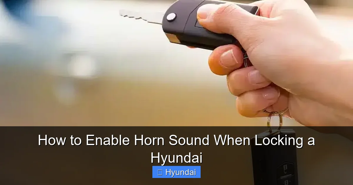 How to Enable Horn Sound When Locking a Hyundai