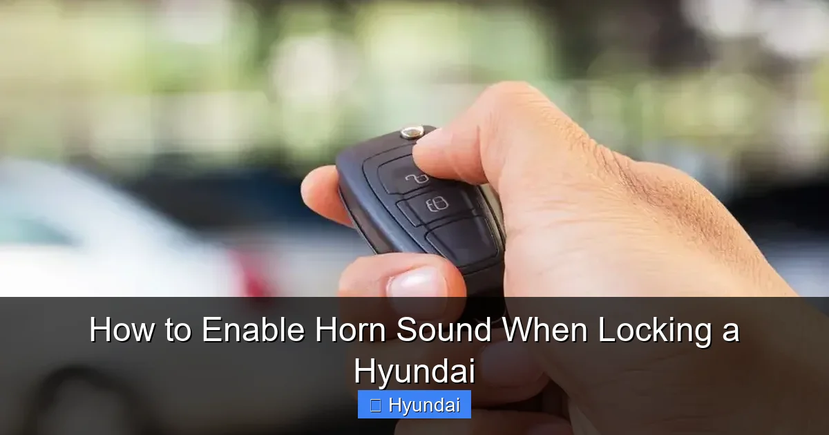 How to Enable Horn Sound When Locking a Hyundai