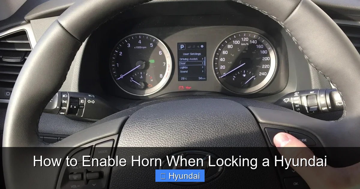 How to Enable Horn When Locking a Hyundai