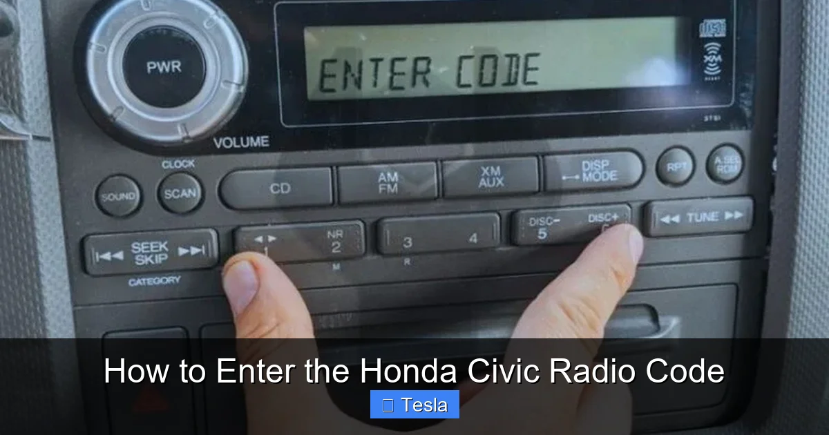 How to Enter the Honda Civic Radio Code
