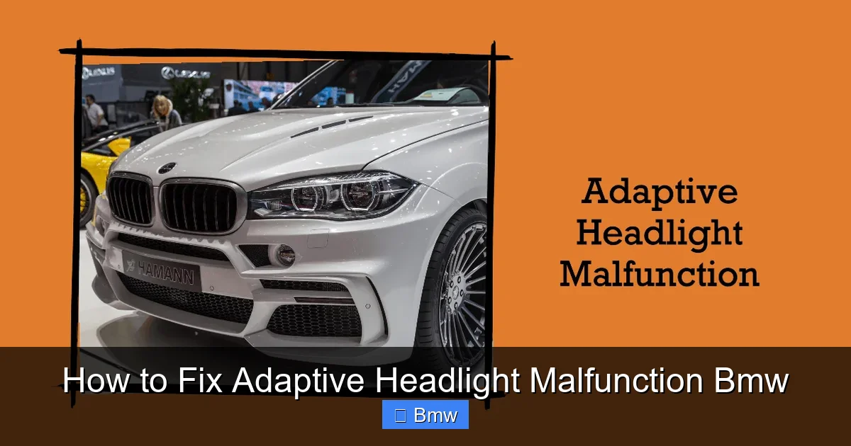How to Fix Adaptive Headlight Malfunction Bmw
