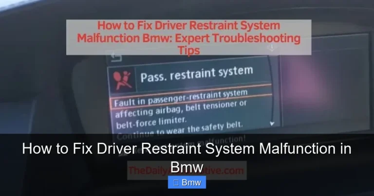 How to Fix Driver Restraint System Malfunction in Bmw