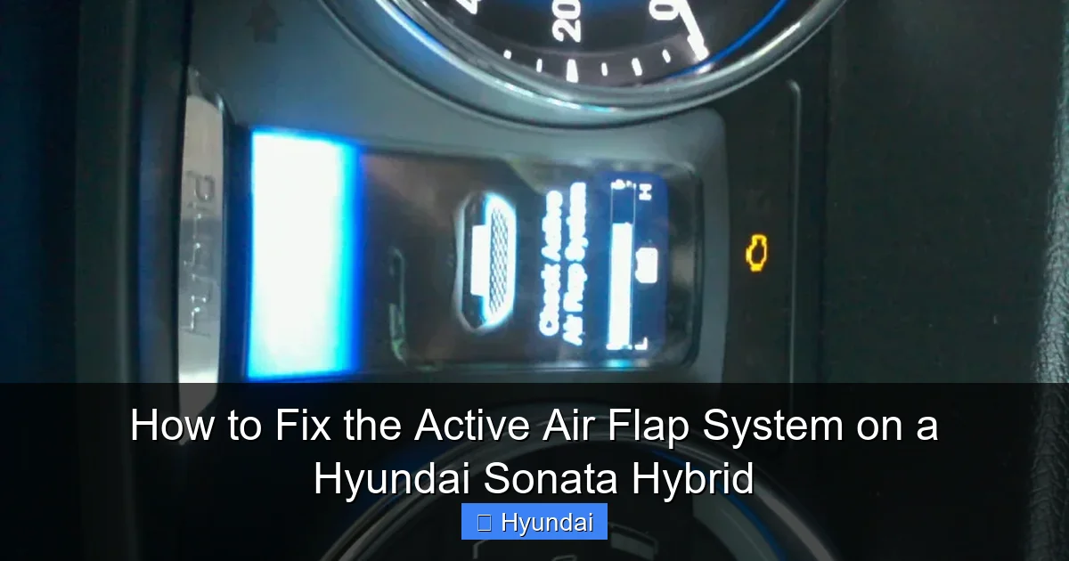 How to Fix the Active Air Flap System on a Hyundai Sonata Hybrid
