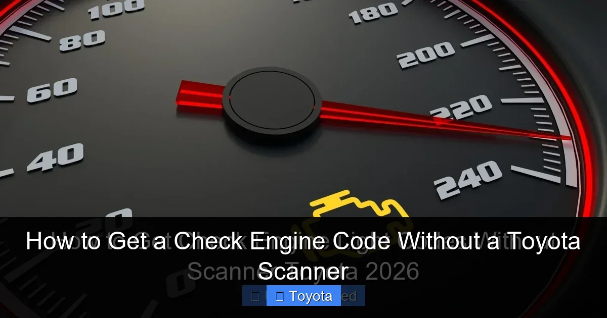 How to Get a Check Engine Code Without a Toyota Scanner